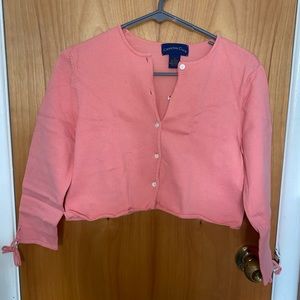 pink cropped cardigan